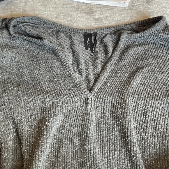 Urban Outfitters Out from Under long sleeve soft knit dark grey shirt, Large - Picture 3 of 5